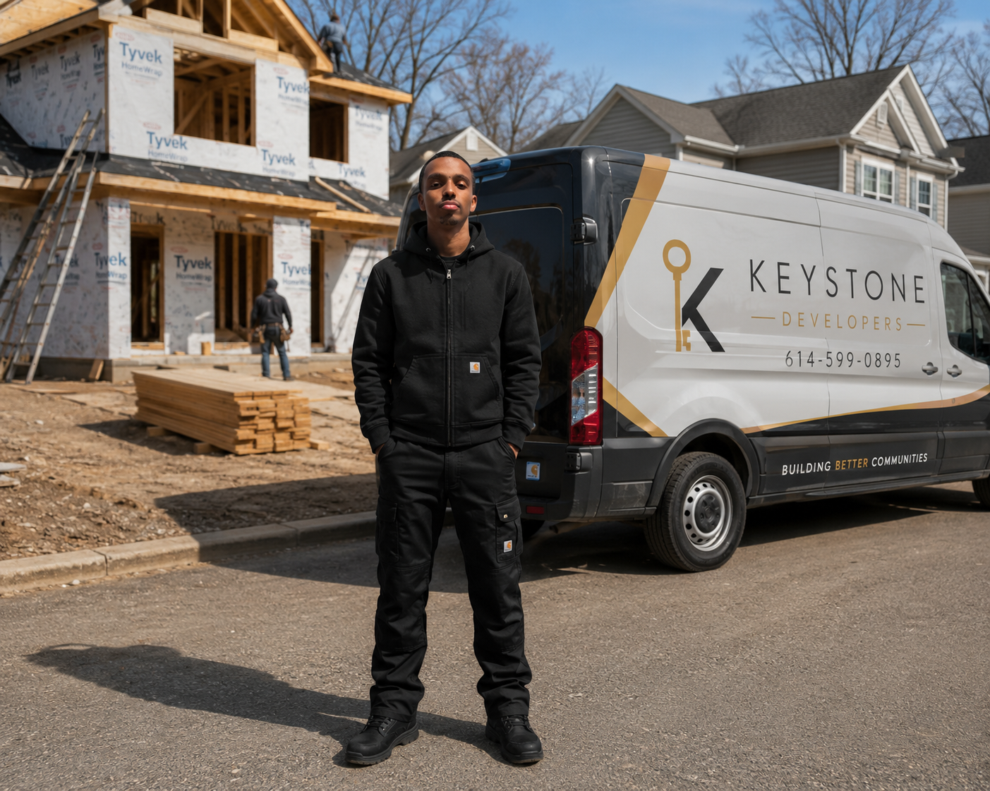 Keystone Developers owner on a Central Ohio jobsite