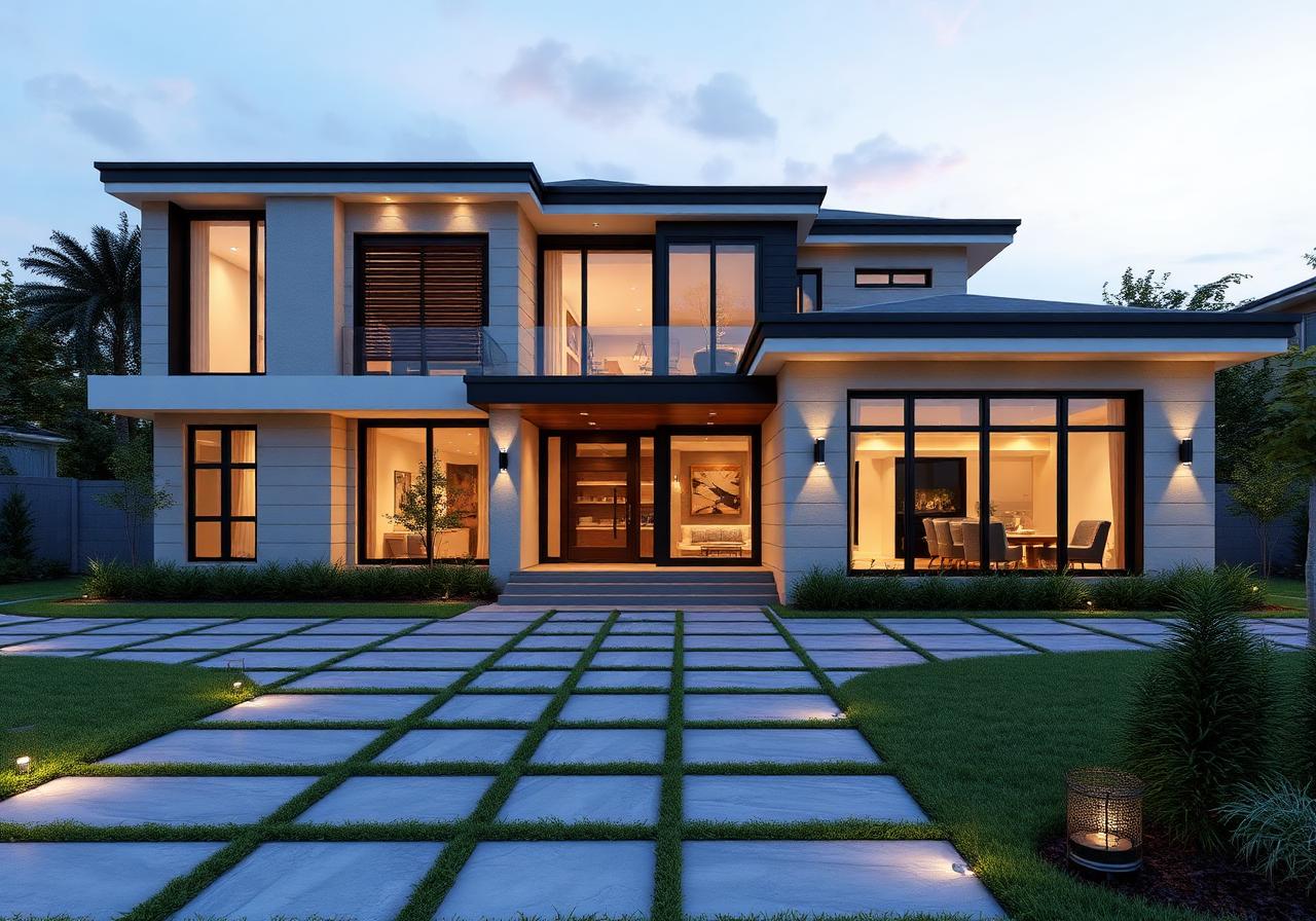 3D rendering of a luxury home
